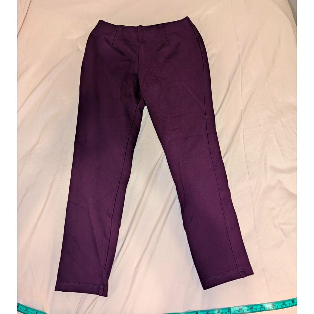 Calvin Klein Women’s Purple Solid Flat Front Dress Pants Regular